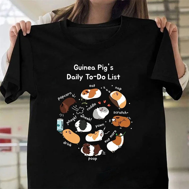 guinea pig's daily to-do list t-shirt