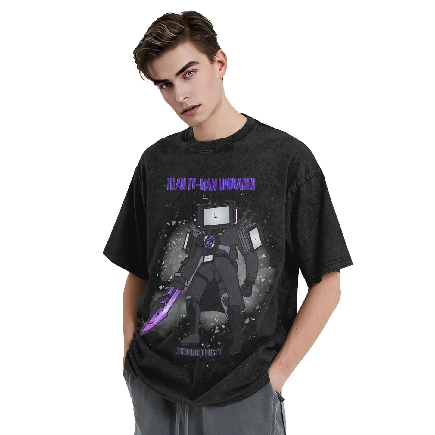 titan tv man graphic t-shirt for kids