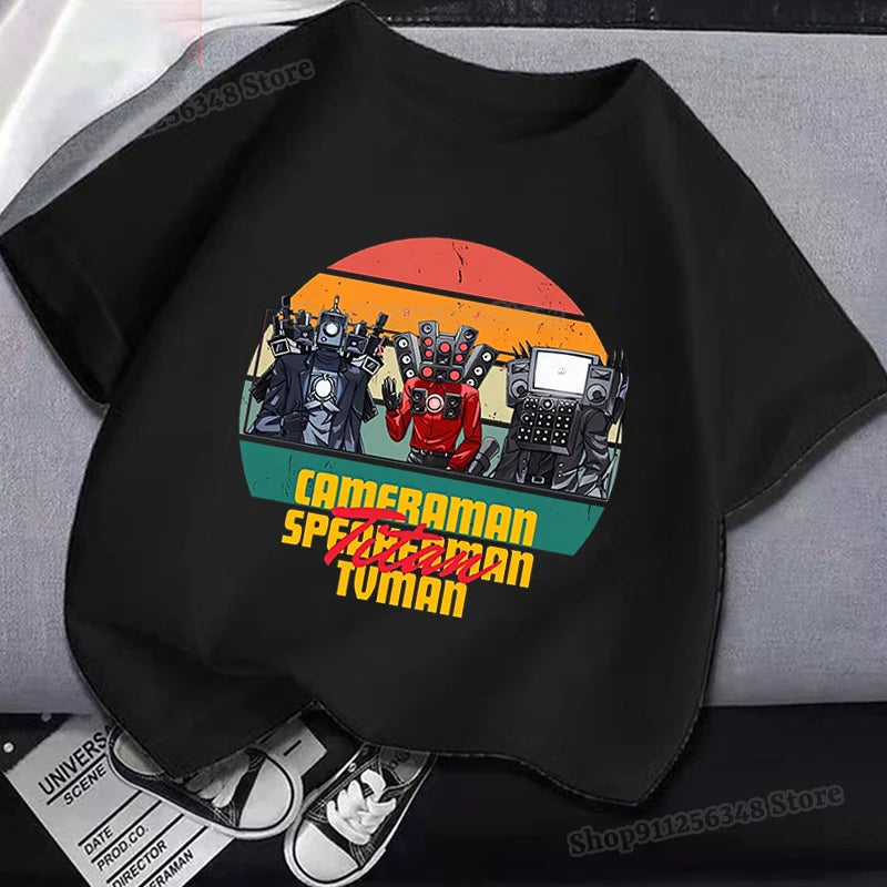 skibidi toilet kids summer t-shirt