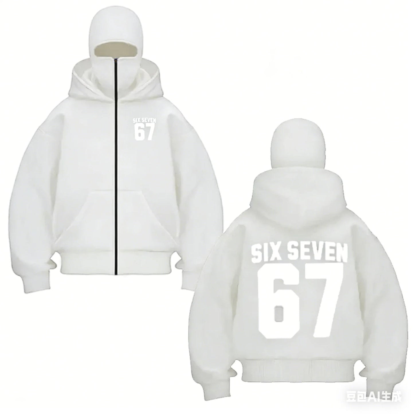 six seven number printed cotton hoodie for kids