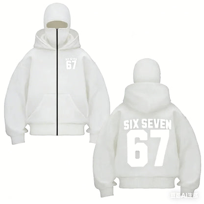 Six Seven Number Printed Cotton Hoodie for Kids