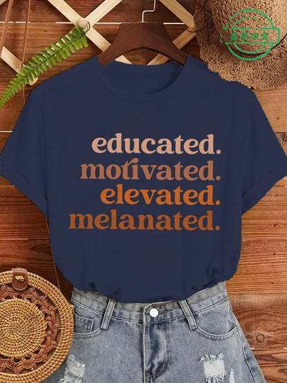 Educated Motivated Melanated T-Shirt for Kids
