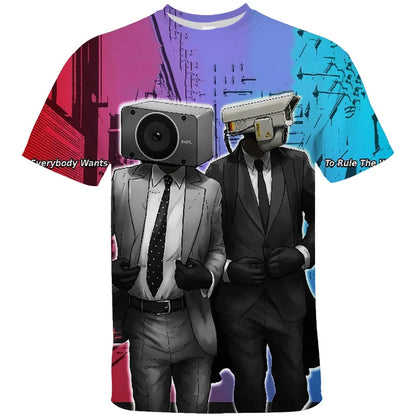 3D Skibidi Toilet Graphic T-Shirt for Kids