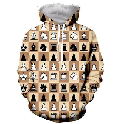Chess Print Hoodie for Kids