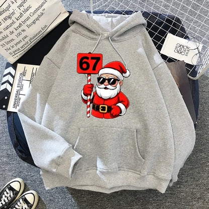 Y2K Christmas Santa Graphic Hoodie for Kids