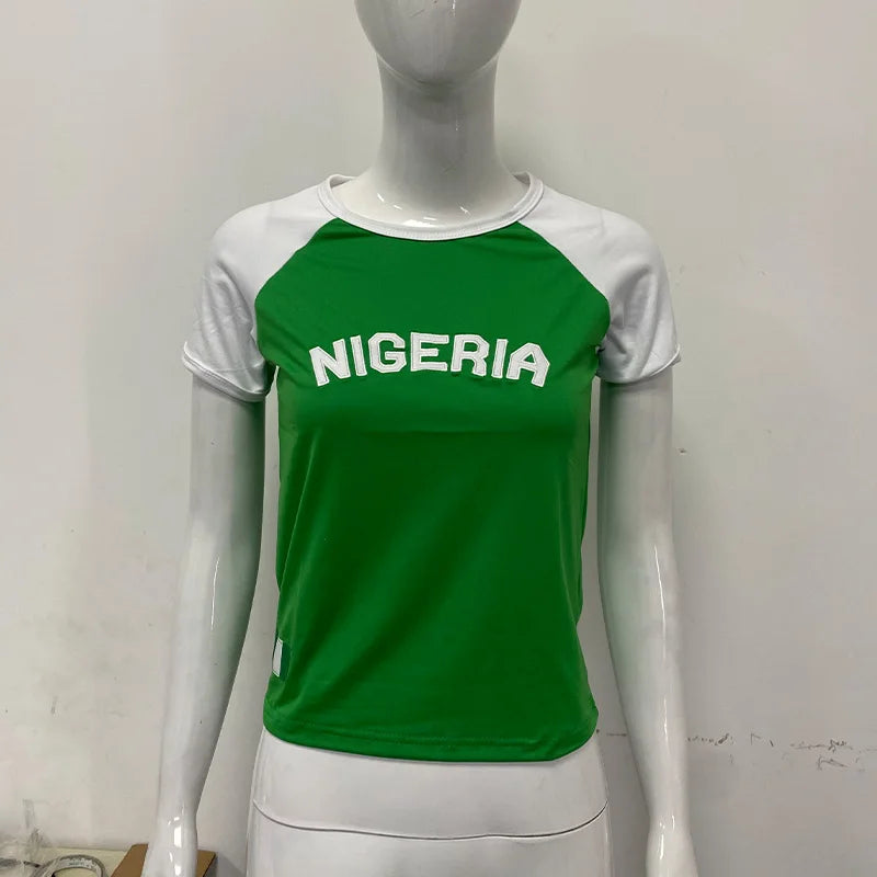 green nigeria graphic t-shirt for kids