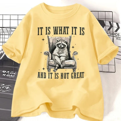 Cute Feral Racoon Graphic T-Shirt for Kids
