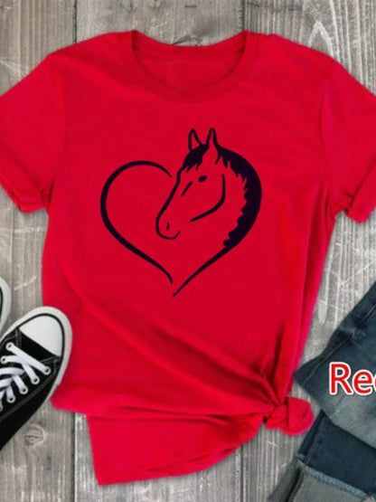 Horse Heart Print Yellow T-Shirt for Kids