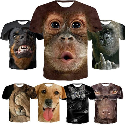 Animal Face Graphic T-shirts for Kids