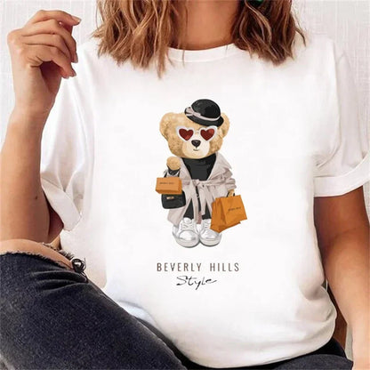 Casual Bear Print T-shirt for Kids