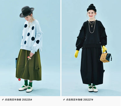 Polka Dot Bowknot Blue Hoodie for Kids