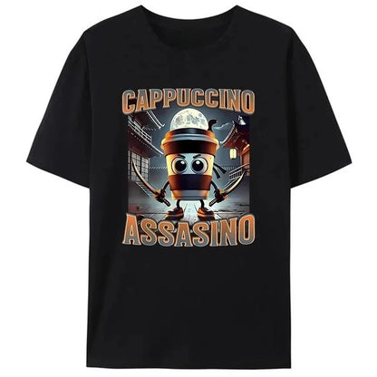 Cappuccino Assassin Funny Graphic T-shirt for Kids