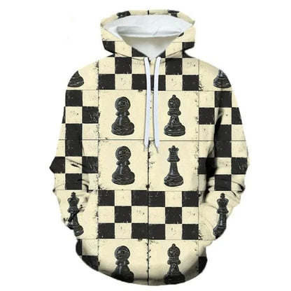Chess Print Hoodie for Kids