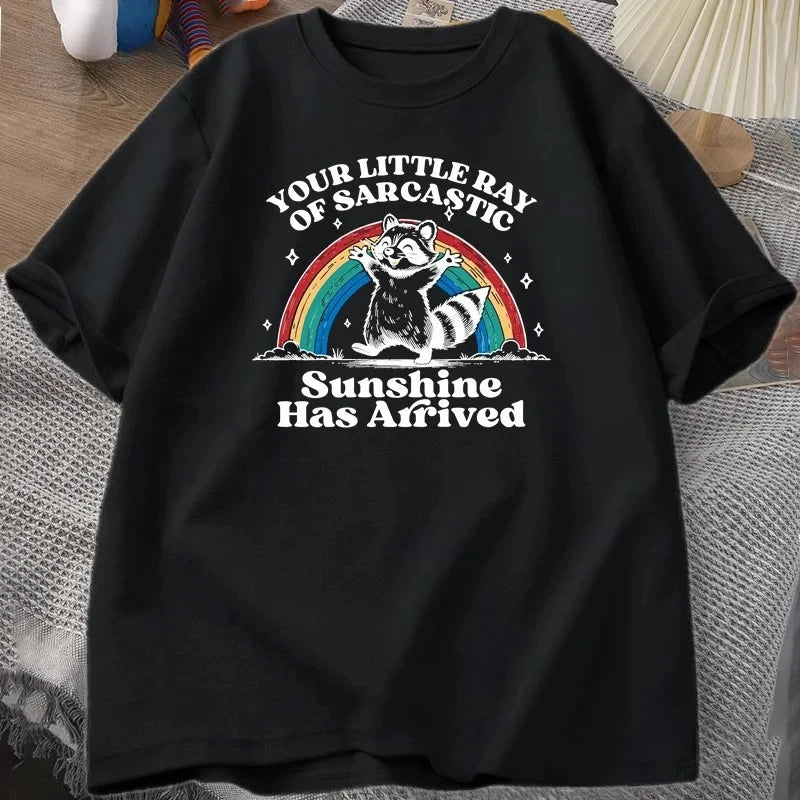 funny sarcastic raccoon t-shirt for kids