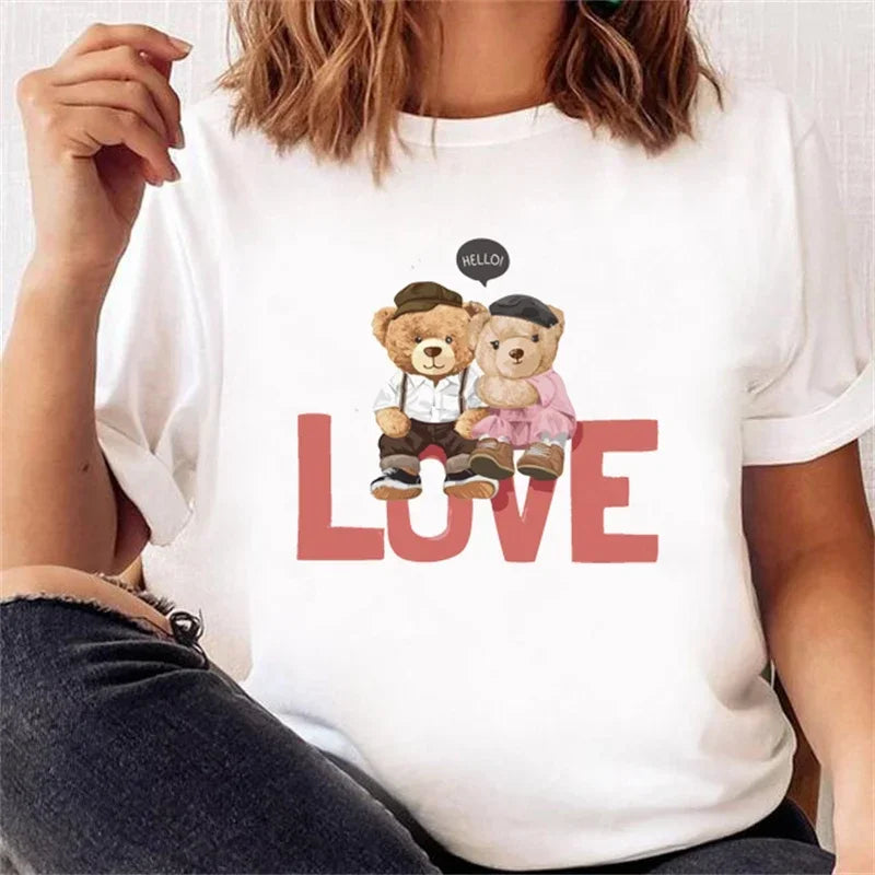 casual bear print t-shirt for kids