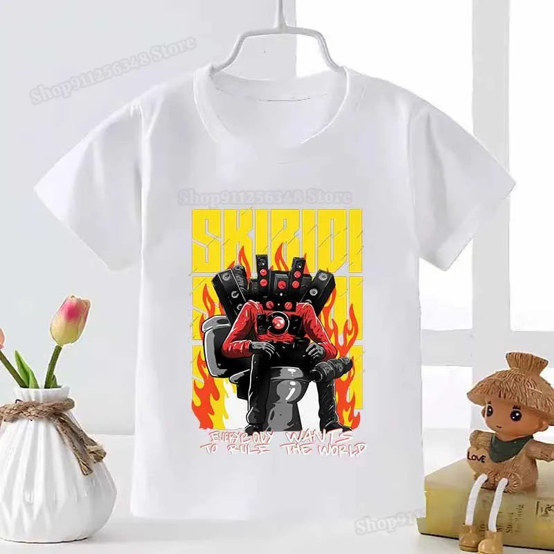 skibidi toilet graphic t-shirt for kids