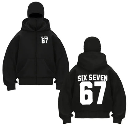 Six Seven Number Printed Cotton Hoodie for Kids