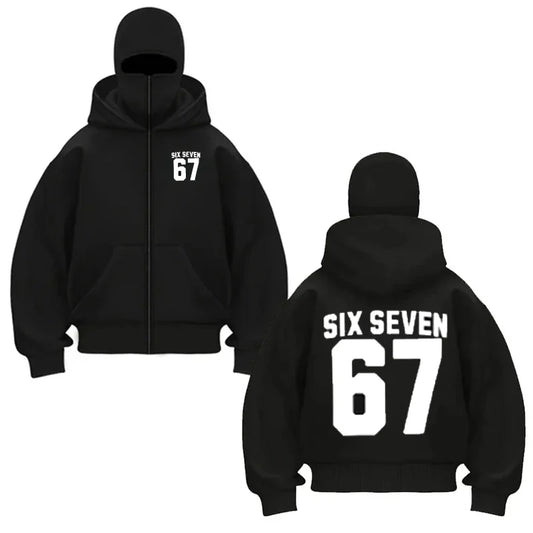 Six Seven Number Printed Cotton Hoodie for Kids