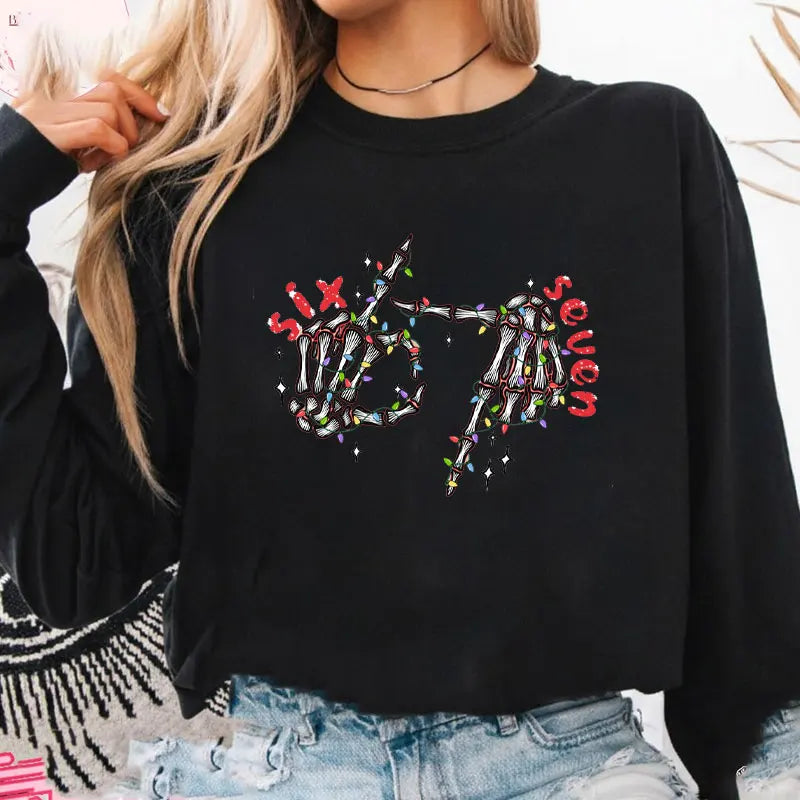 skeleton hands christmas sweatshirt for kids