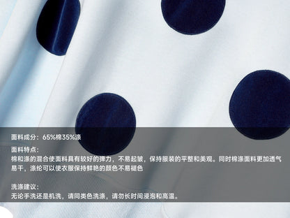 Polka Dot Bowknot Blue Hoodie for Kids