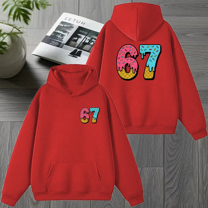 Double-Sided Printed Hoodie with Fun Design