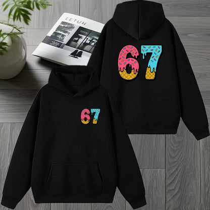 Double-Sided Printed Hoodie with Fun Design