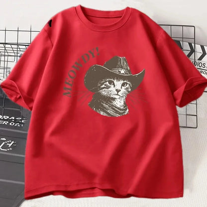 Meowdy Cowboy Cat T-Shirt for Kids