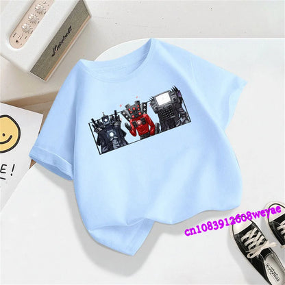 Skibidi Meme Graphic T-Shirt for Kids