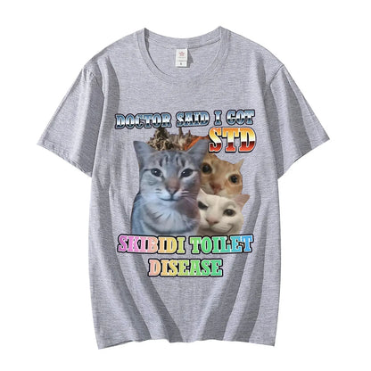Skibidi Toilet Meme Cat T-shirt for Kids