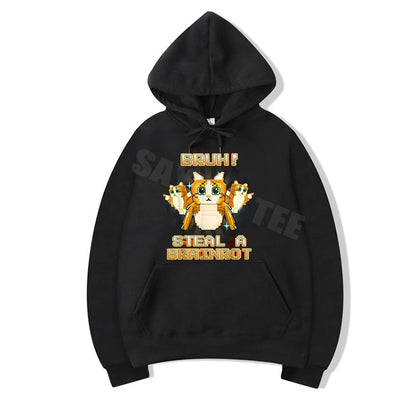 Bruh 67 Meme Hoodie - Fun Brainrot Design