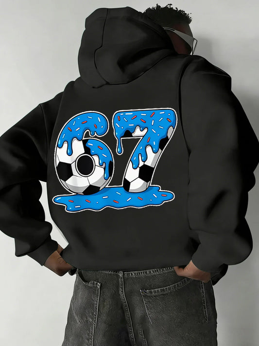 Skibidi 67 Black Hooded Sports Hoodie