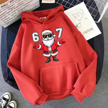 Y2K Christmas Santa Graphic Hoodie for Kids