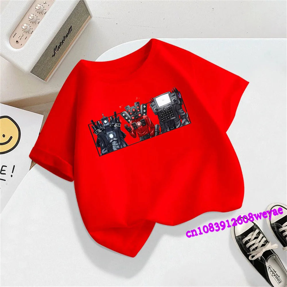 skibidi meme graphic t-shirt for kids