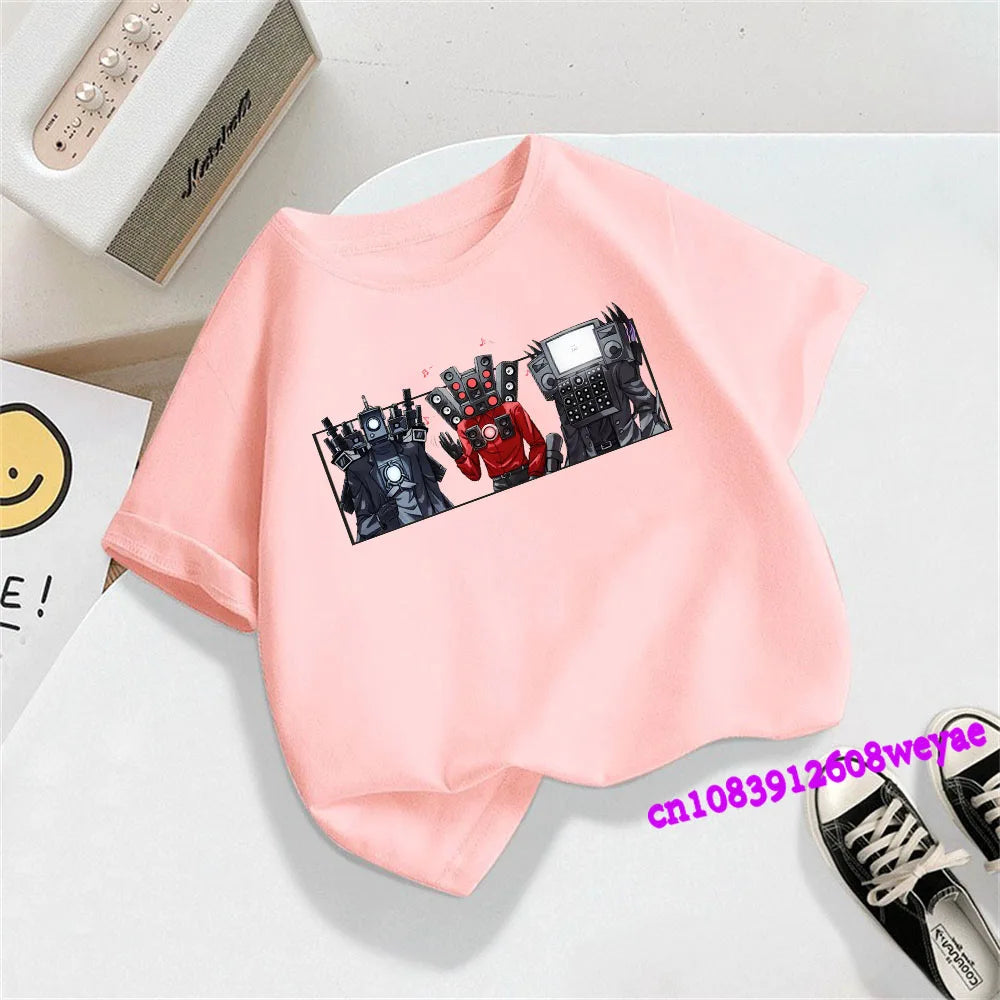 skibidi meme graphic t-shirt for kids