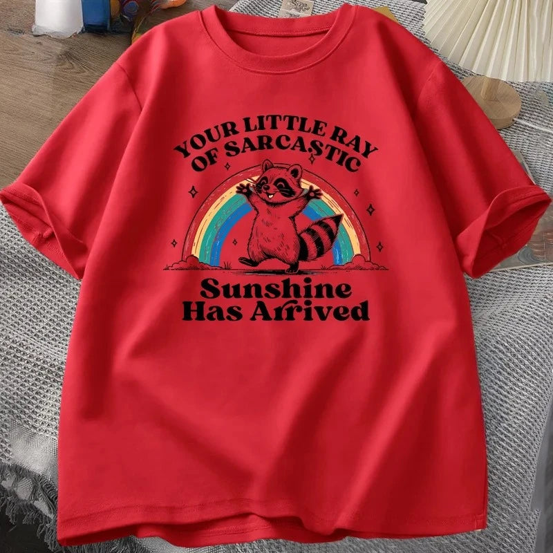 funny sarcastic raccoon t-shirt for kids