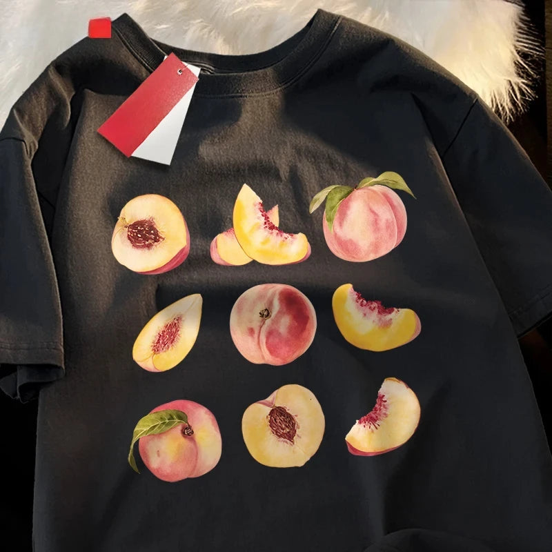 peach print graphic t-shirt for kids