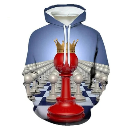 Chess Print Hoodie for Kids