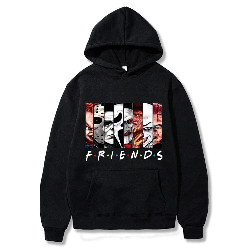 halloween friends graphic hoodie for kids