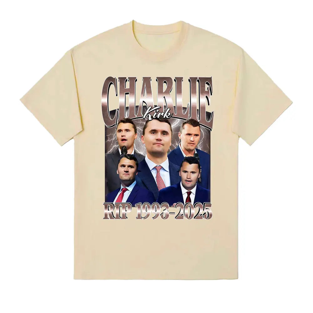 comical charlie kirk graphic t-shirt for kids