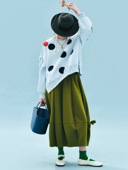 Polka Dot Bowknot Blue Hoodie for Kids