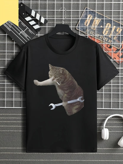 Fun Mechanical Cat T-shirt for Kids