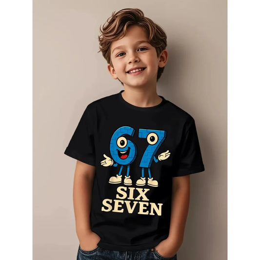 67 Six Seven Math Joke T-Shirt for Kids