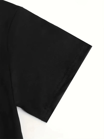 Kids' Black T-Shirt with Pink Tulip Print