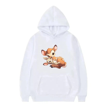 Bambi Cartoon Pattern Black Hoodie for Kids