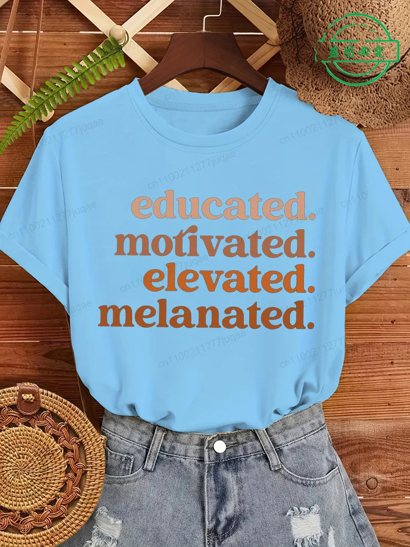 educated motivated melanated t-shirt for kids