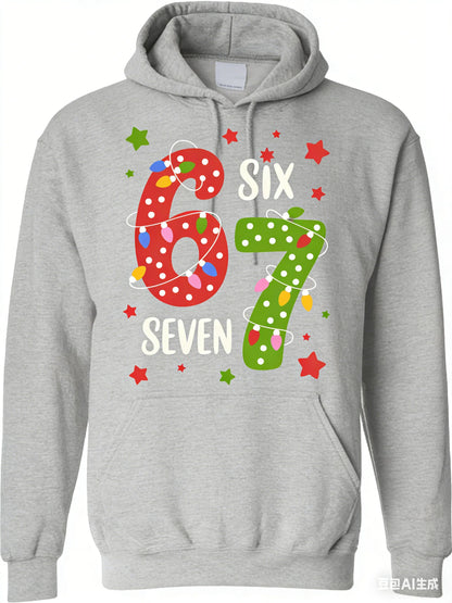 SIX SEVEN Pattern Printed Cotton Hoodie