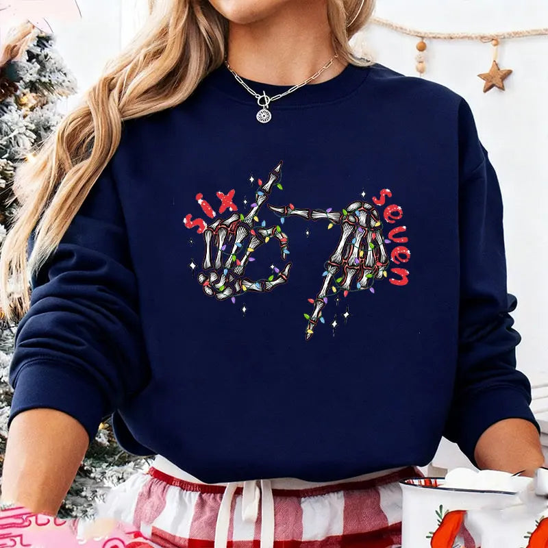 skeleton hands christmas sweatshirt for kids