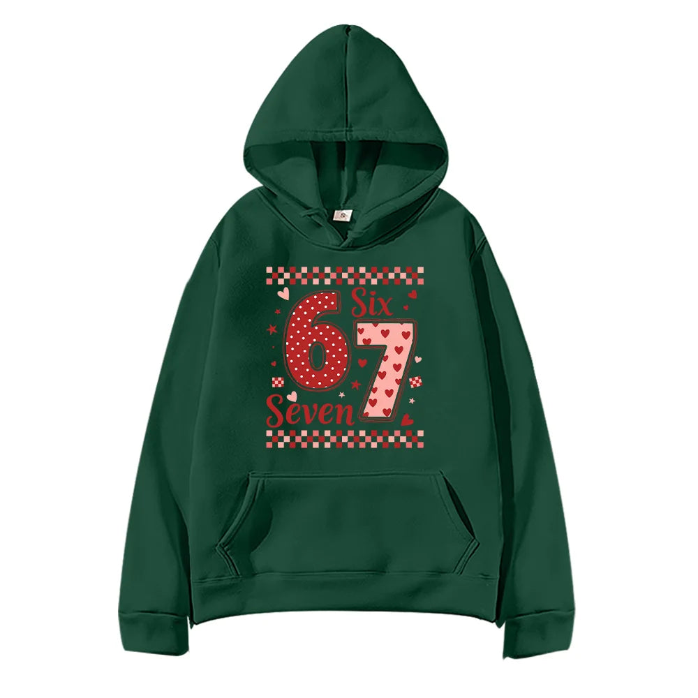 six seven valentine's day hoodie for kids