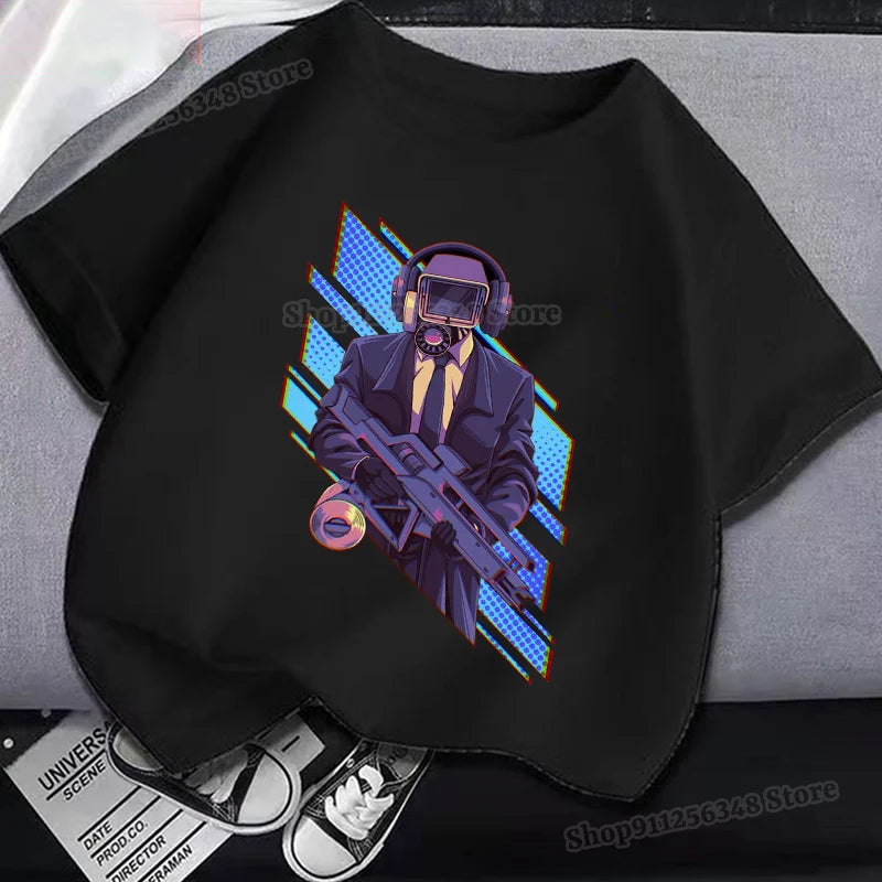 skibidi toilet kids summer t-shirt