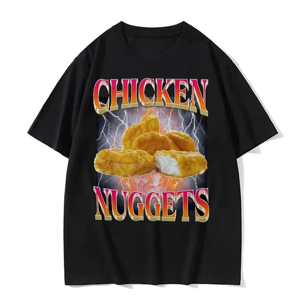 funny chicken nuggets meme graphic t-shirt for kids